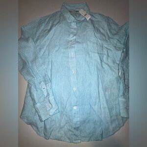 J. Crew Women’s Baird McNutt Irish Linen Blue Striped Button Down Shirt